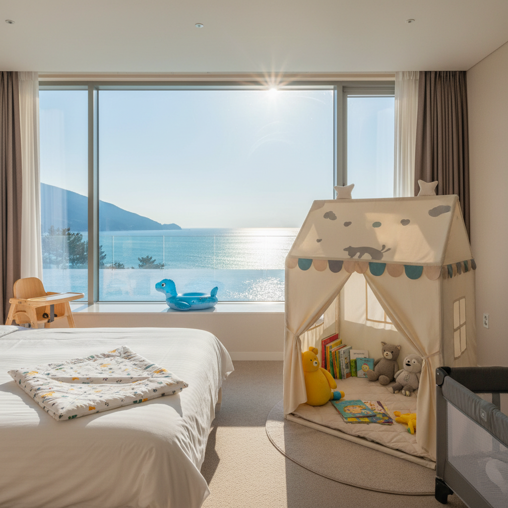 带宝宝束草Home Marina一晚体验记 — 从儿童帐篷房到无边际泳池